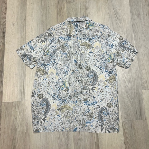 Tommy Bahama Shirt Mens M 100% Silk Floral Paisley Print Camp Beach Hawaiian - Picture 9 of 11